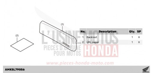 KIT,BACKREST(PLA 58L) CRF1100DP de 2023